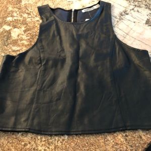 Black Faux Leather Top